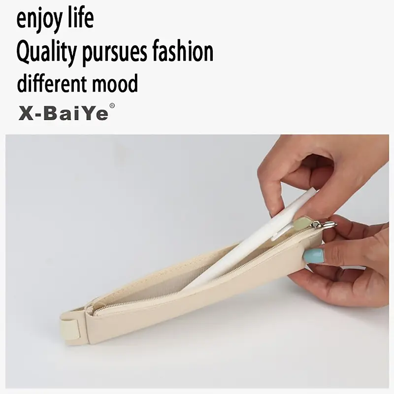1PC PU Leather Elastic Buckle Pencil Case Book Notebook Pen Clip Portable Lightweight Holder Office School Accessories