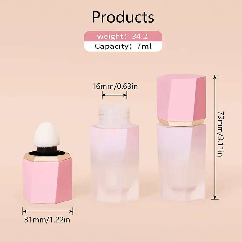 7ML Plastic Lip Gloss Tubes DIY Lipstick Refillable Empty Cosmetic Container Travel Essentials Gradient Pink Makeup Tool