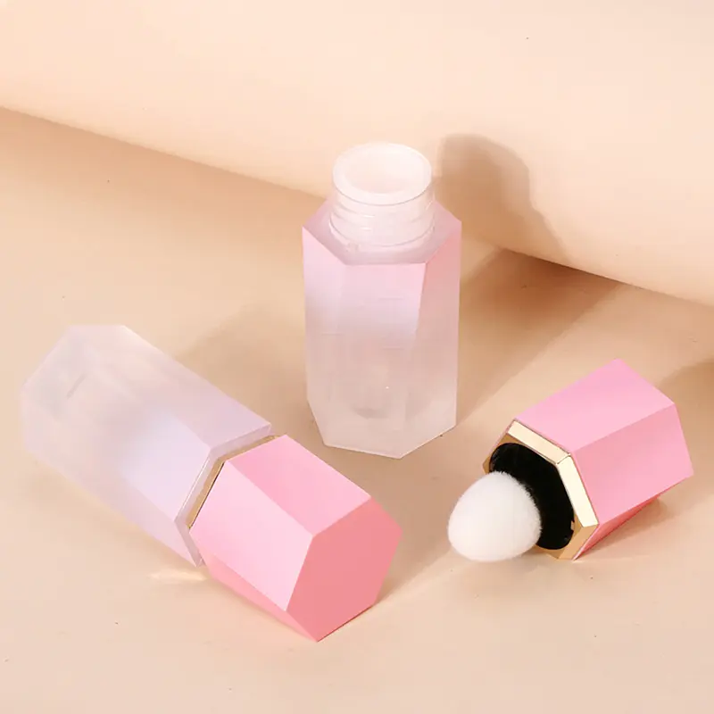 7ML Plastic Lip Gloss Tubes DIY Lipstick Refillable Empty Cosmetic Container Travel Essentials Gradient Pink Makeup Tool