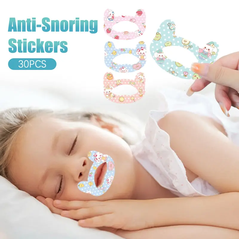 30Pcs/Box Anti-Snoring Stickers For Children Sleep Closed-mouth Breathing Correction Patch Shut Up Orthosis Tape