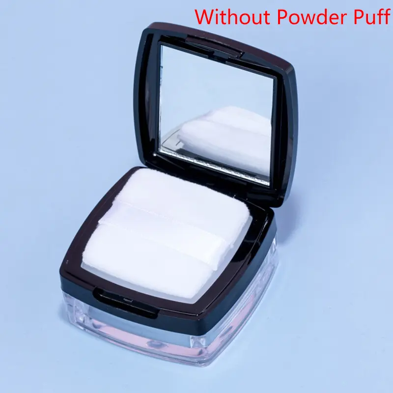 6g Plastic Loose Jar With Sifter Portable Empty Cosmetic Container Black Matte Cap Flip Lid Transparent Case Mirror