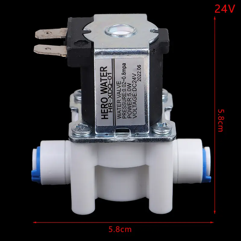 1PC Inlet solenoid valve 12V/24V pure water machine, purifier, reverse osmosis 2-point quick connect switch