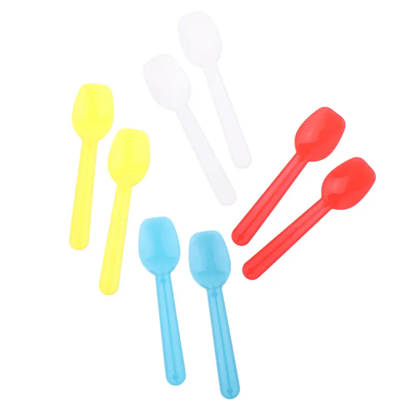 50Pcs Disposable Plastic Spoon Dessert Yoghurt Ice Cream Scoop Mini Tasting Party Cutlery