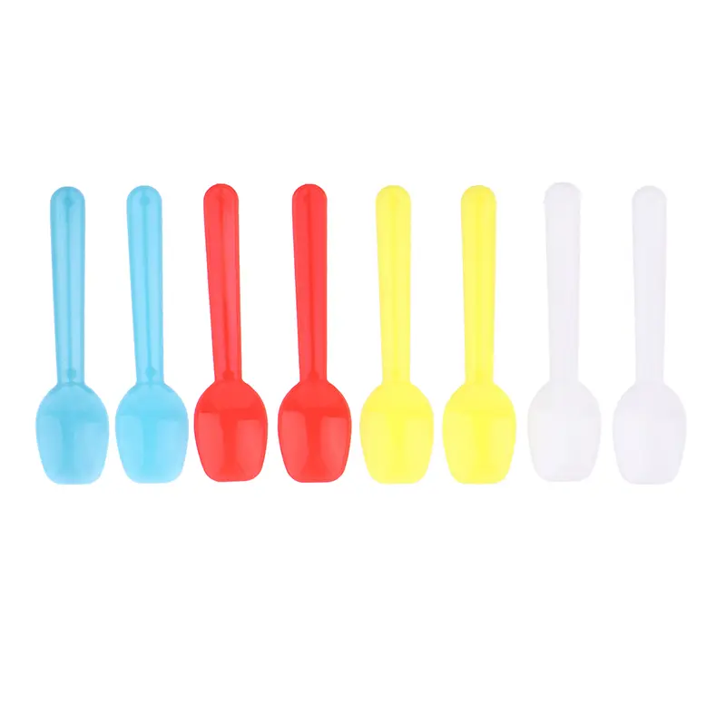 50Pcs Disposable Plastic Spoon Dessert Yoghurt Ice Cream Scoop Mini Tasting Party Cutlery