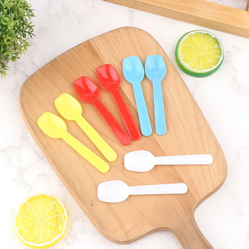 50Pcs Disposable Plastic Spoon Dessert Yoghurt Ice Cream Scoop Mini Tasting Party Cutlery