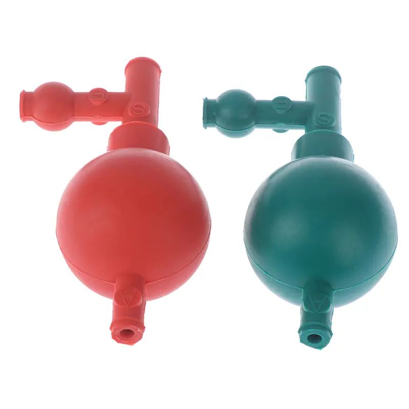 Professional Lab Rubber Suction Bulb Safe Pressure Quantitative Pipette Filler with 3 Valves