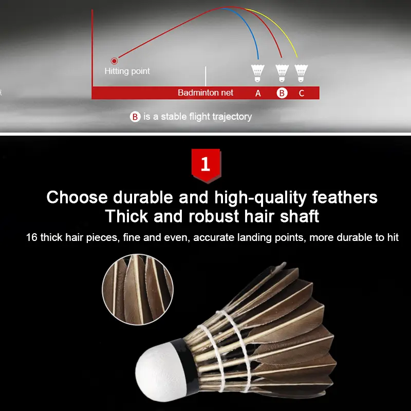 3pcs/set Durable Badmintons Competition Training Badminton Goose Feather Ball