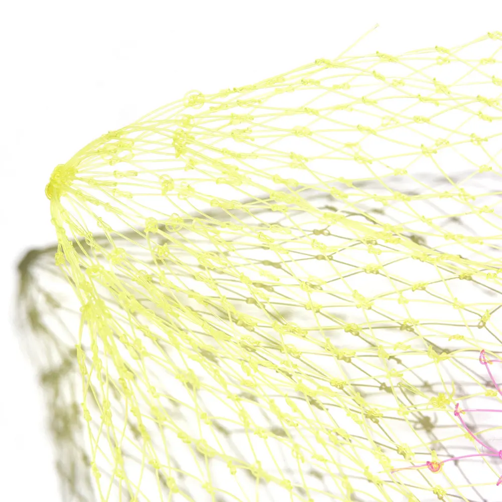 3 Sizes Nylon Fishing Nets Collapsible Tools Rhombus Mesh Hole Depth Folding Landing Dip Net Woven Bag