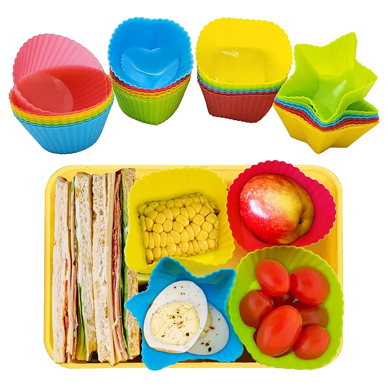 4 Pcs Silicone Lunch Box Dividers, Bento Bundle Dividers For Kids Accessories