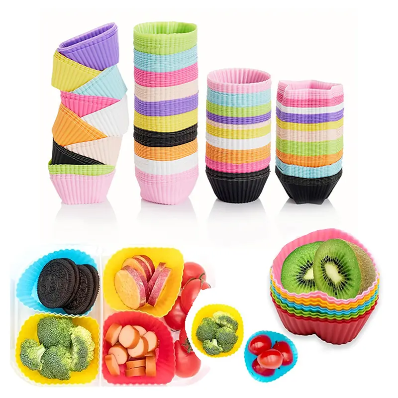 4 Pcs Silicone Lunch Box Dividers, Bento Bundle Dividers For Kids Accessories