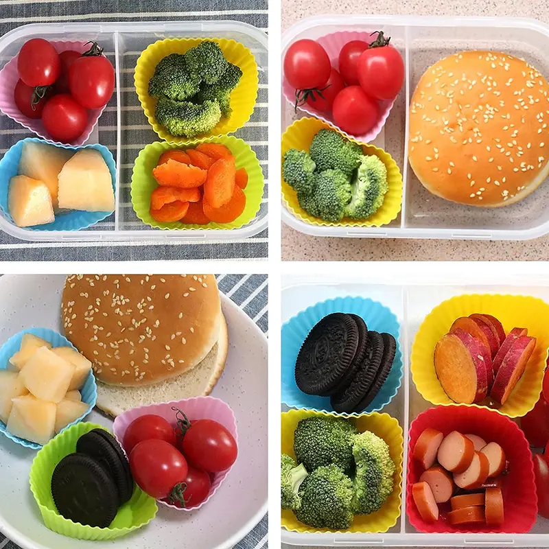 4 Pcs Silicone Lunch Box Dividers, Bento Bundle Dividers For Kids Accessories
