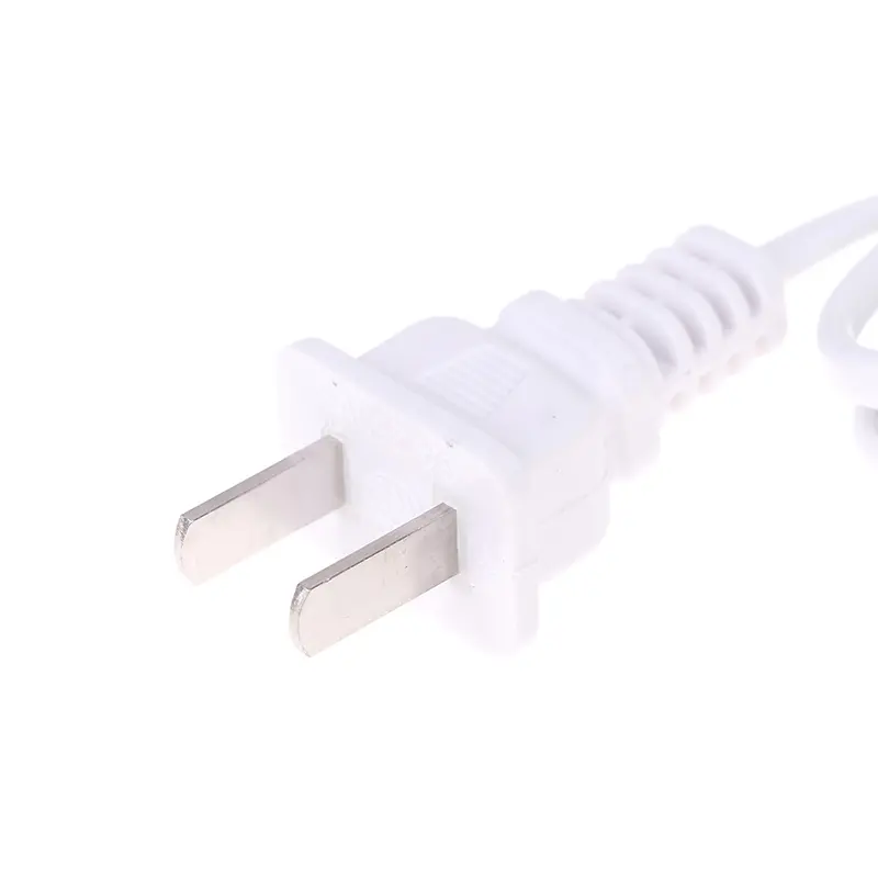 AC Power Cord White Black Red Line With ON/OFF Switch Button Cables Wire Two-pin Plug Cable Extension Cords Adapter