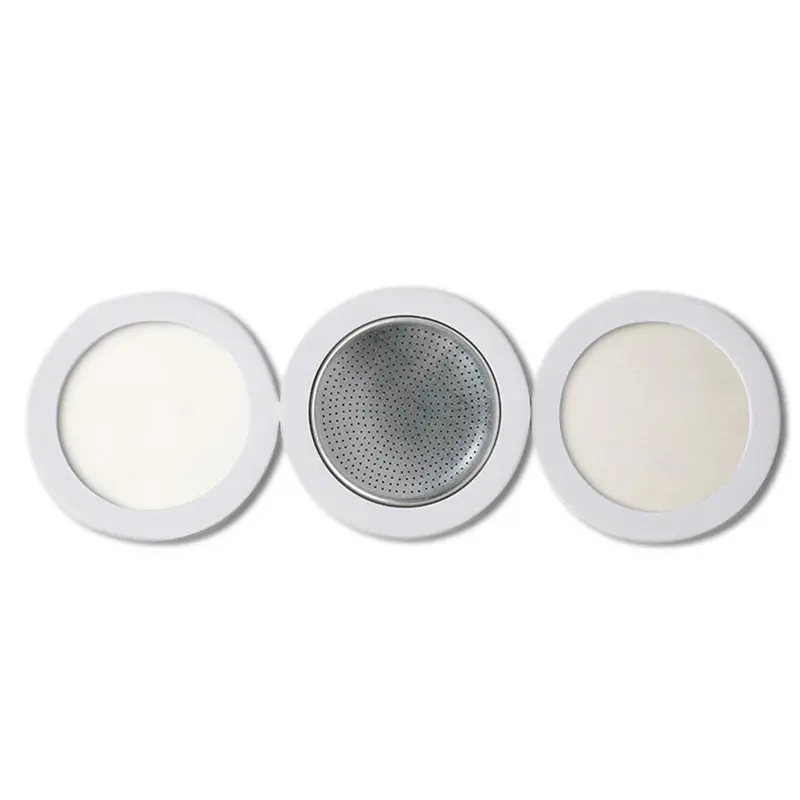 3 Silicone Gaskets And 1Pc Aluminum Filter Moka Pot With 3/6/9/12 Cup Express Coffee Bottle Replacement Compatible