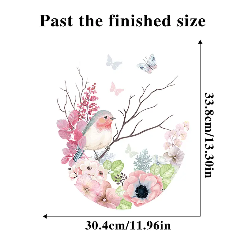 Branches Flying Birds Flowers Toilet Seat Cover Stickers Bathroom Creative Waterproof Removable