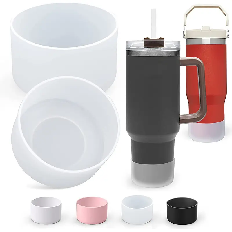 Silicone Insulated Cup Protective Sleeve Cushion For Stanley Quencher Adventure 40oz Tumbler with Handle & Ice Flow 20oz 30oz