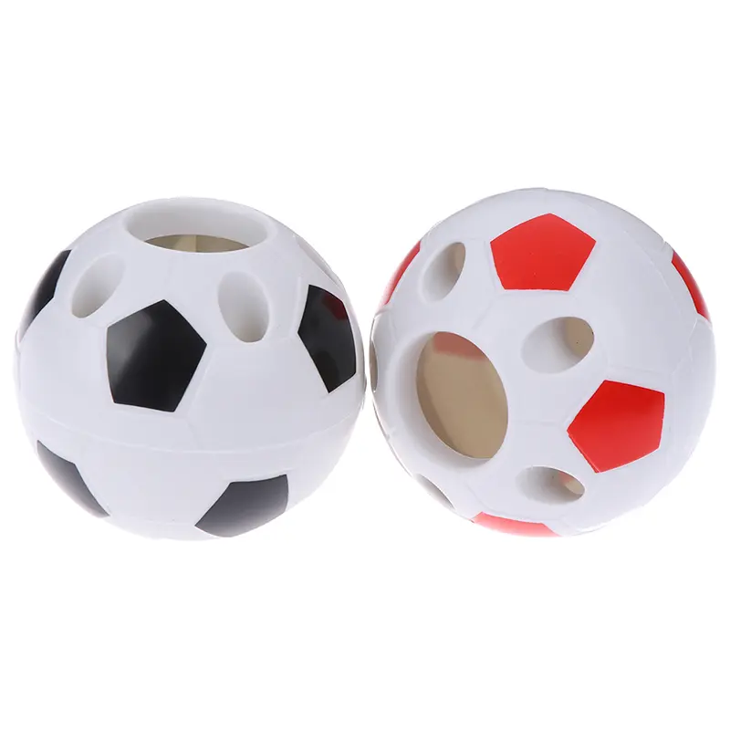1pc Black/Red Soccer Ball Shaped  Pen Pencil Holder Desktop Container Washroom Toothbrush Students Stationery