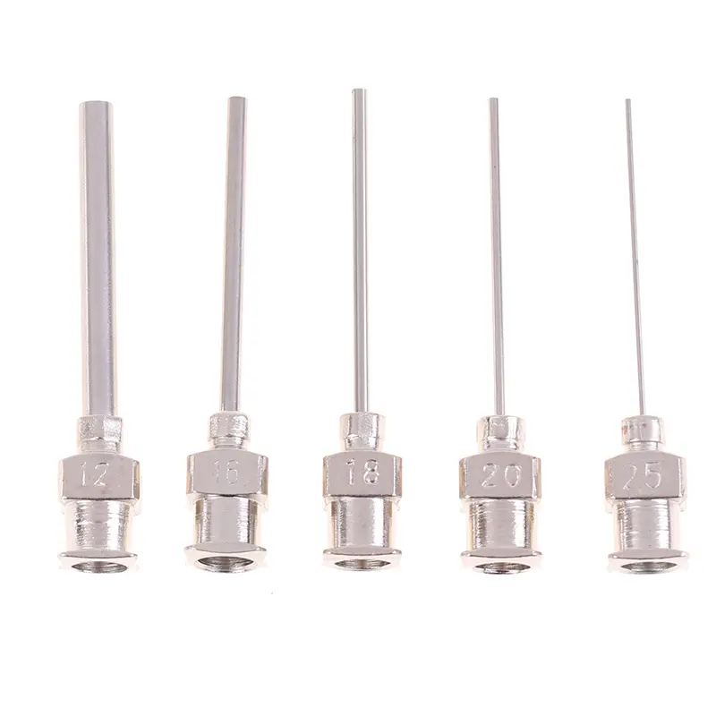 5Pcs Needle Blunt Tip Stainless Steel Syringe Dispenser Needles 12/16/18/20/25/G