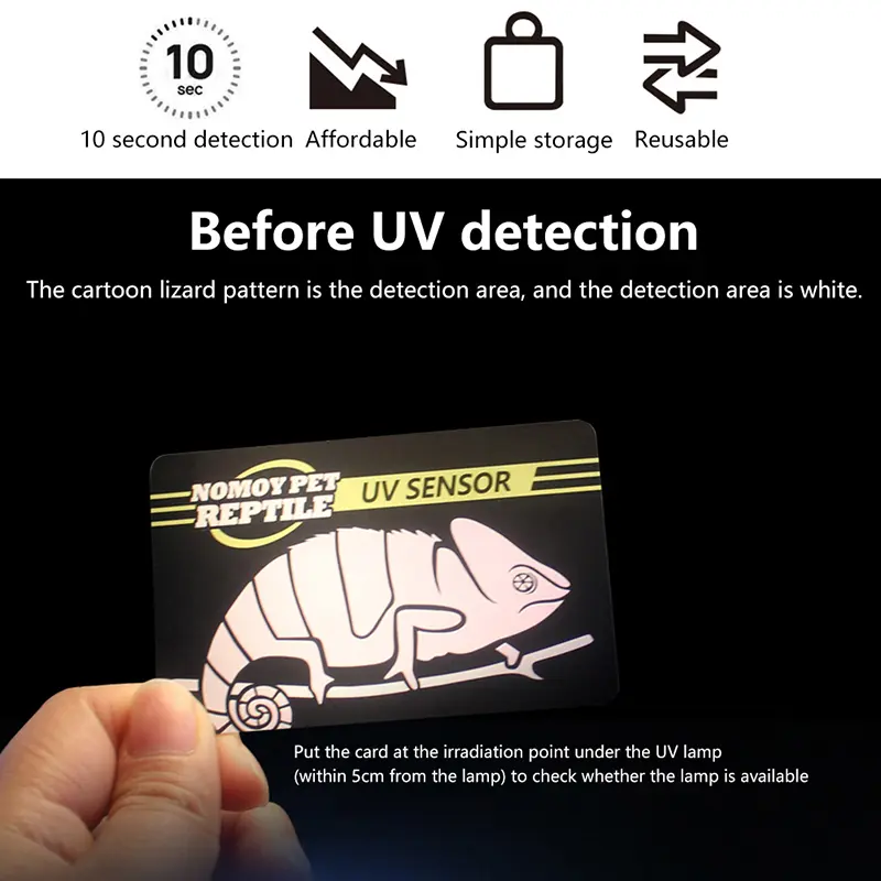 Reptile UVB Light Lamp Bulb Test Card UV Tests Paper Tester Meter Pet Supplies Turtle Ultraviolet Tool