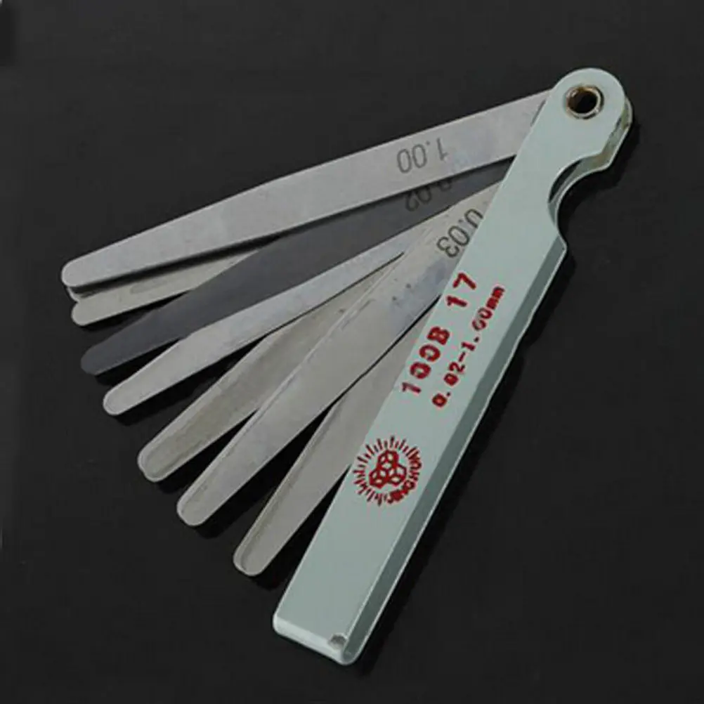 Feeler Gauges 17 Blades 0.02-1.00MM Metric Gauge Foldable Thickness Gap Filler For Measurements Tool
