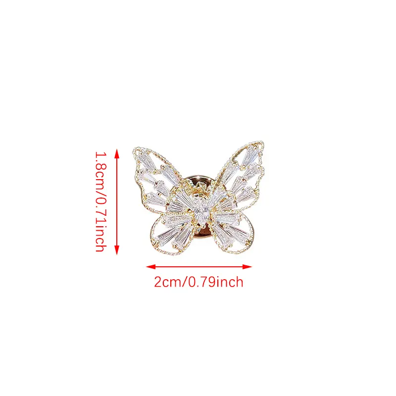 Butterfly Brooches for Women Metal Anti-glare Lapel Pin Fixed Clothes Pins Sweater Coat Clothing Accessories