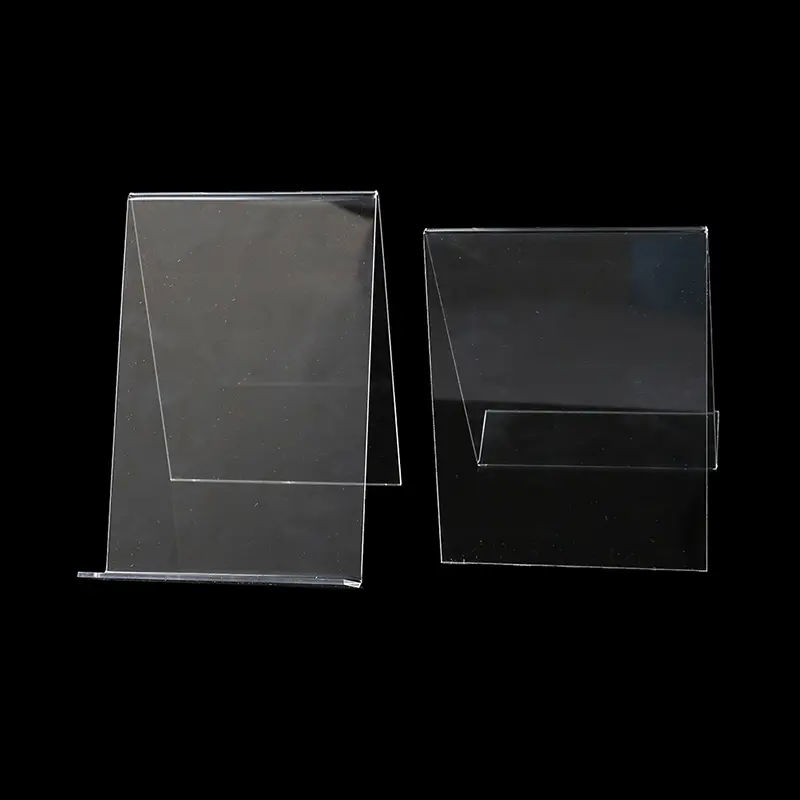 1Pcs Acrylic Book Stand Display Holder Desktop Transparent Bookshelf Magazine Vertical Ledge Table Shelf Organizer