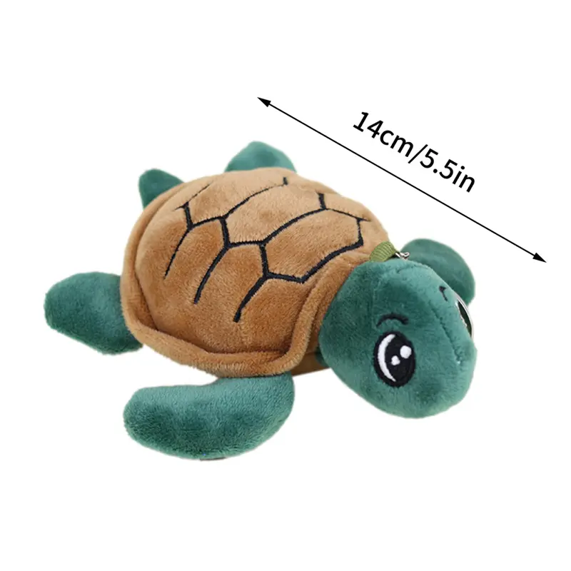 1PC Cute Turtle Mini Keychain Doll Plush Stuffed Toys Soft  Cartoon Animal Dolls Pendant Keyring Kids Gift