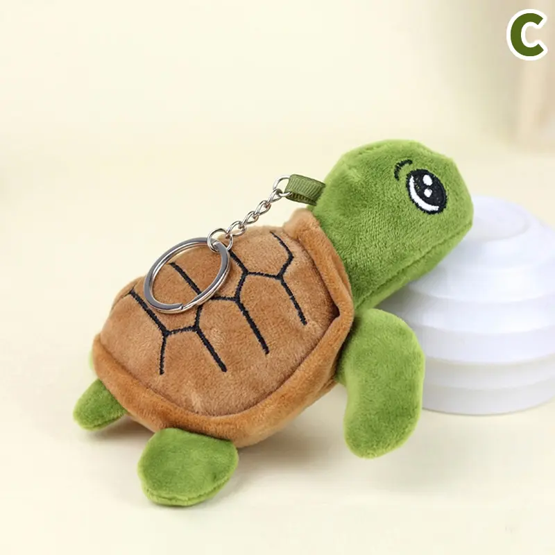1PC Cute Turtle Mini Keychain Doll Plush Stuffed Toys Soft  Cartoon Animal Dolls Pendant Keyring Kids Gift