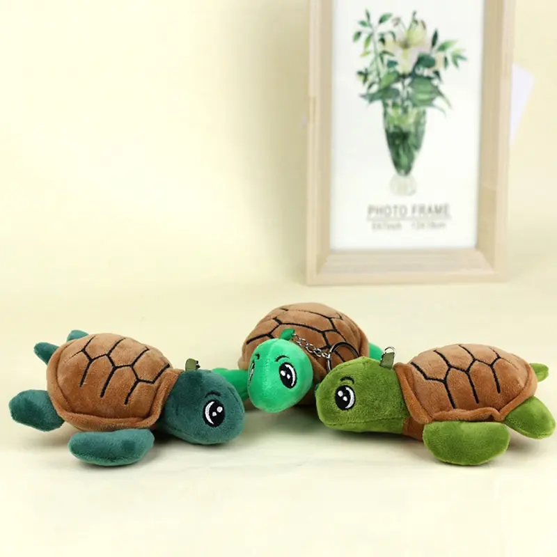 1PC Cute Turtle Mini Keychain Doll Plush Stuffed Toys Soft  Cartoon Animal Dolls Pendant Keyring Kids Gift