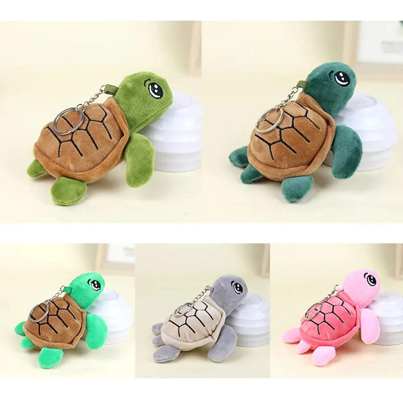 1PC Cute Turtle Mini Keychain Doll Plush Stuffed Toys Soft  Cartoon Animal Dolls Pendant Keyring Kids Gift