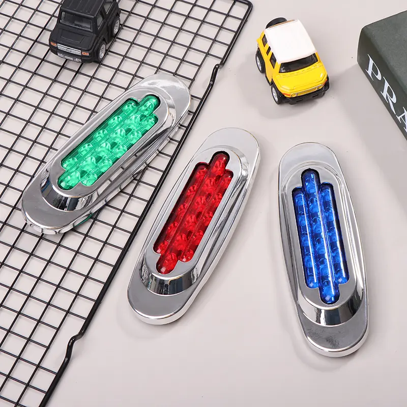 1Pc 16LED 12-24V LED Side Marker Light Position Side Lights Universal For Truck Trailer Yellow / White / Red / Blue / Green