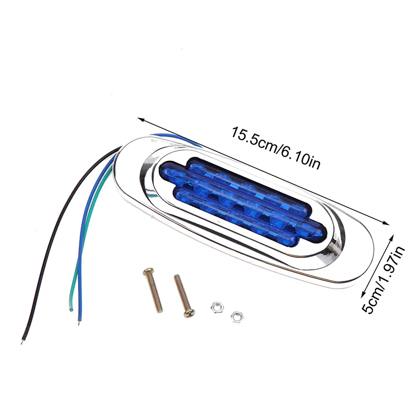 1Pc 16LED 12-24V LED Side Marker Light Position Side Lights Universal For Truck Trailer Yellow / White / Red / Blue / Green