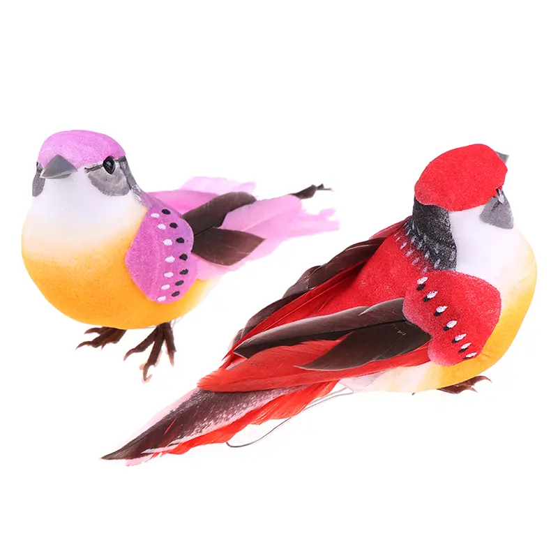 1pc Artificial Birds Fake Animal Simulation Foam Feather Models DIY Wedding Home Garden Decoration Supplies Random Color