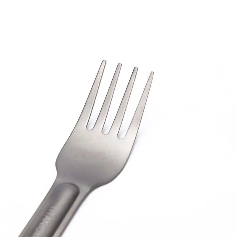 1pc Titanium Spoon Fork Light Weight Tableware Picnic Utensils for Outdoor Camping Travel Supplies