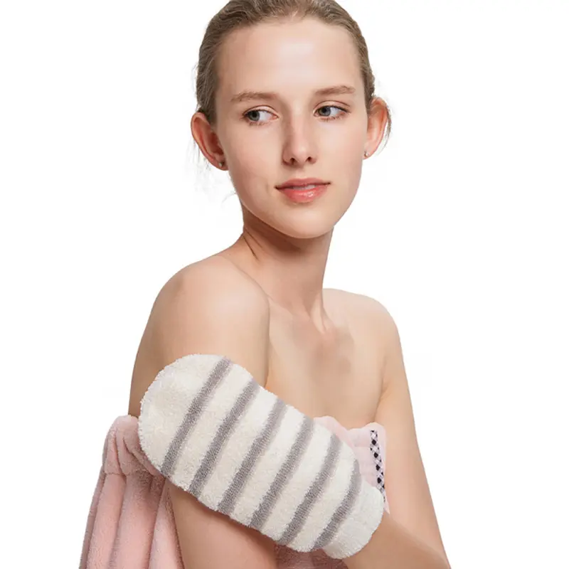 1Pc Exfoliating Hemp Bath Glove Mitten Scrubber Natural Bamboo Fiber Remove Dead Skin Deep Clean Double-Sided Gloves