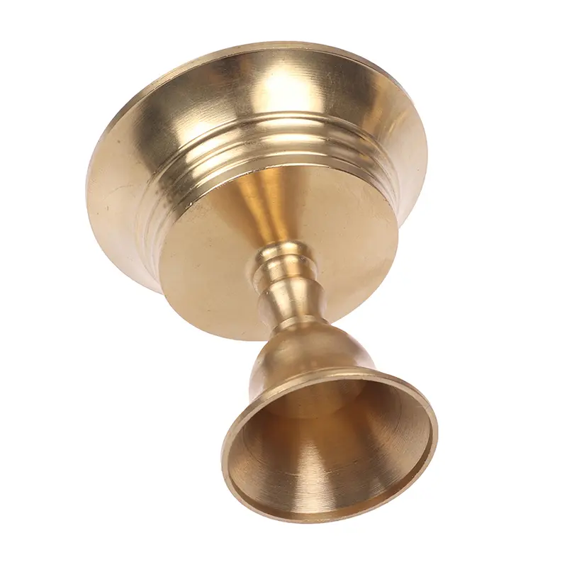 Buddhist Ghee Lamp Golden Copper Alloy Oil Holder Candlestick Home Decor Ornament