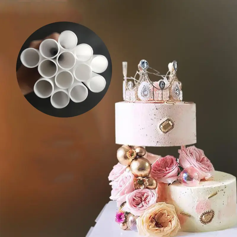 10 Pcs Suspended Cake Dowels Support Rods Multi-layer Tower Round Staking Straws