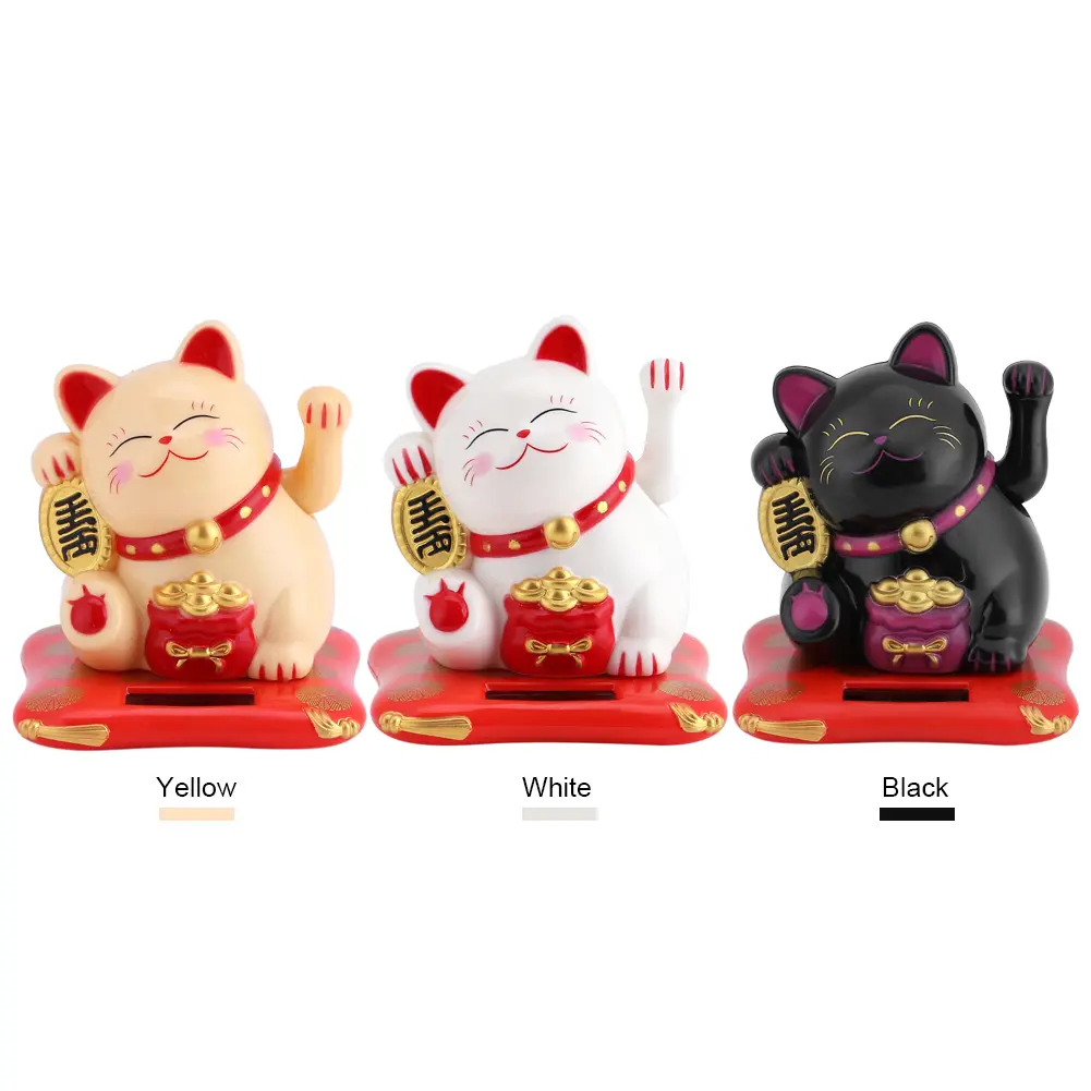 Solar Powered Cat Solar Powered Cute Waving Cat Good Luck Wealth Welcoming Cats Home Display Car Decor Waving Cat Solar Luck Cat