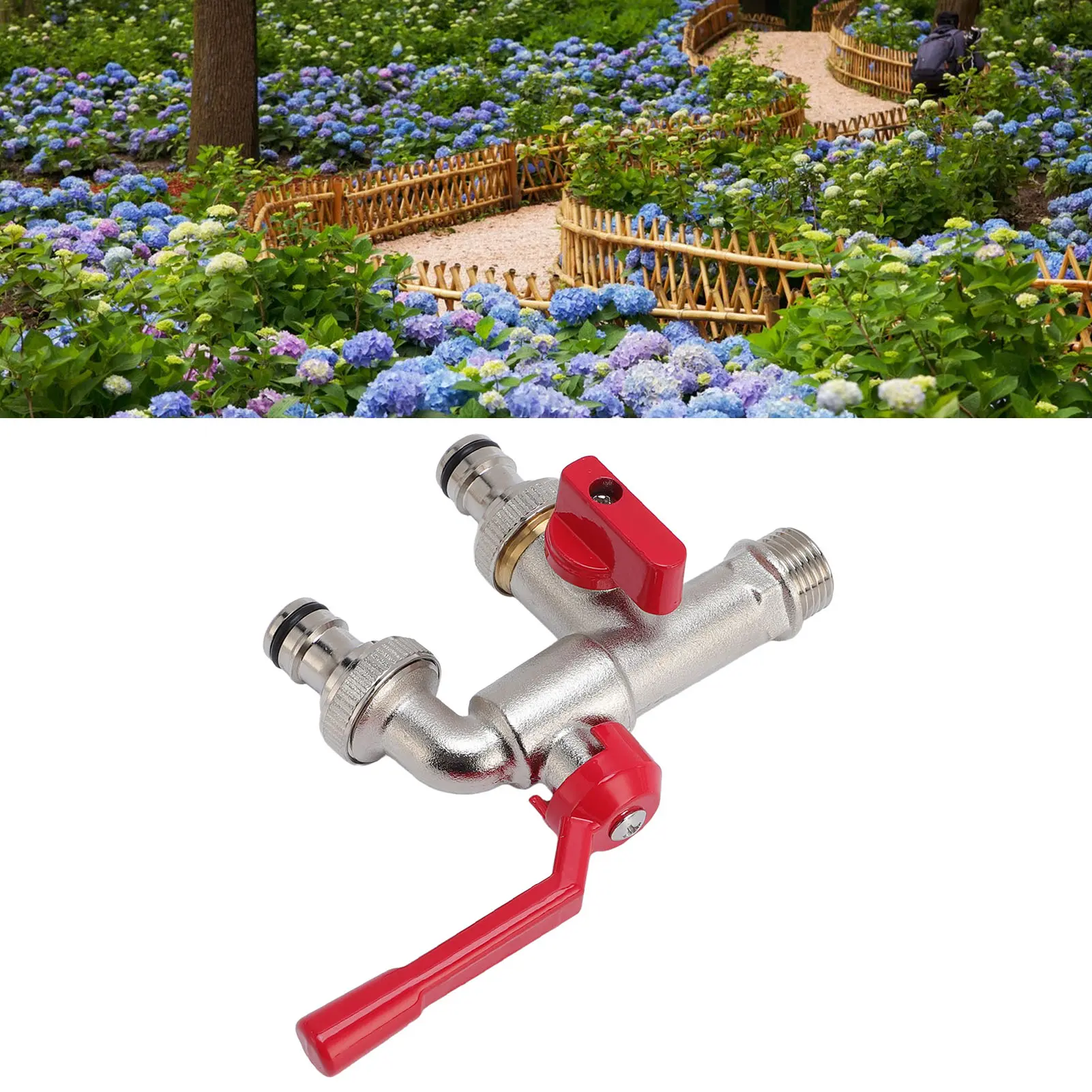 Outdoor Double Taps Water Faucet Double Independent Control Outside Spigot Faucet Wide Temperature Range Operating for Laundry