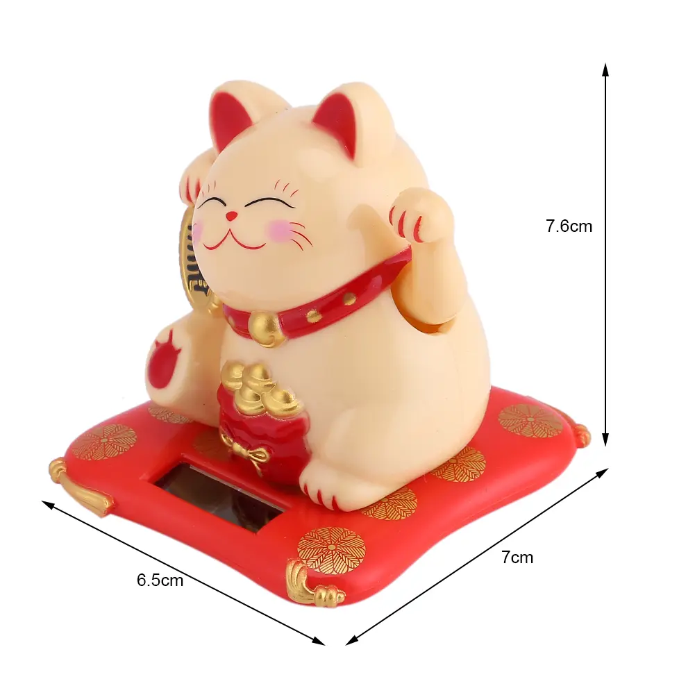 Solar Powered Cat Solar Powered Cute Waving Cat Good Luck Wealth Welcoming Cats Home Display Car Decor Waving Cat Solar Luck Cat