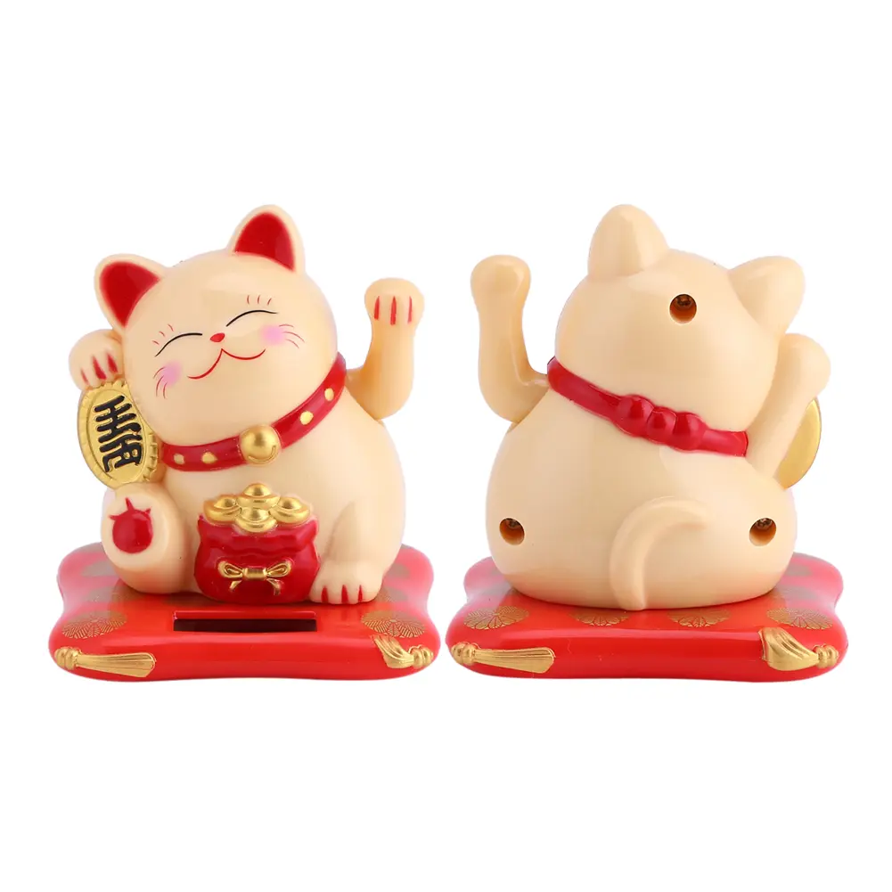 Solar Powered Cat Solar Powered Cute Waving Cat Good Luck Wealth Welcoming Cats Home Display Car Decor Waving Cat Solar Luck Cat