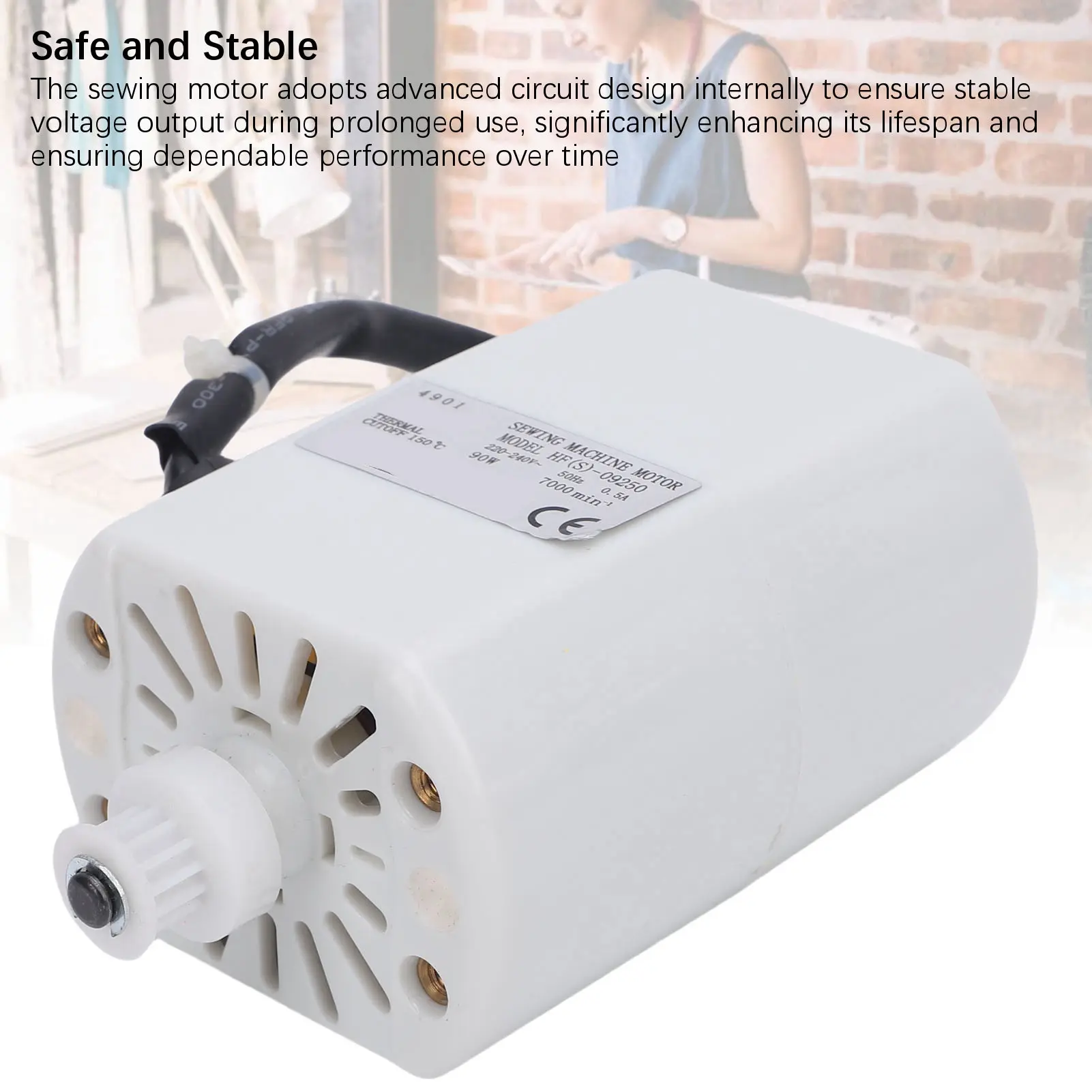 Home Sewing Machine Motor 50Hz 90W 7000RPM Electric Motor Replacement for Straight Curve Stitching Hemming Sewing Machine Motor