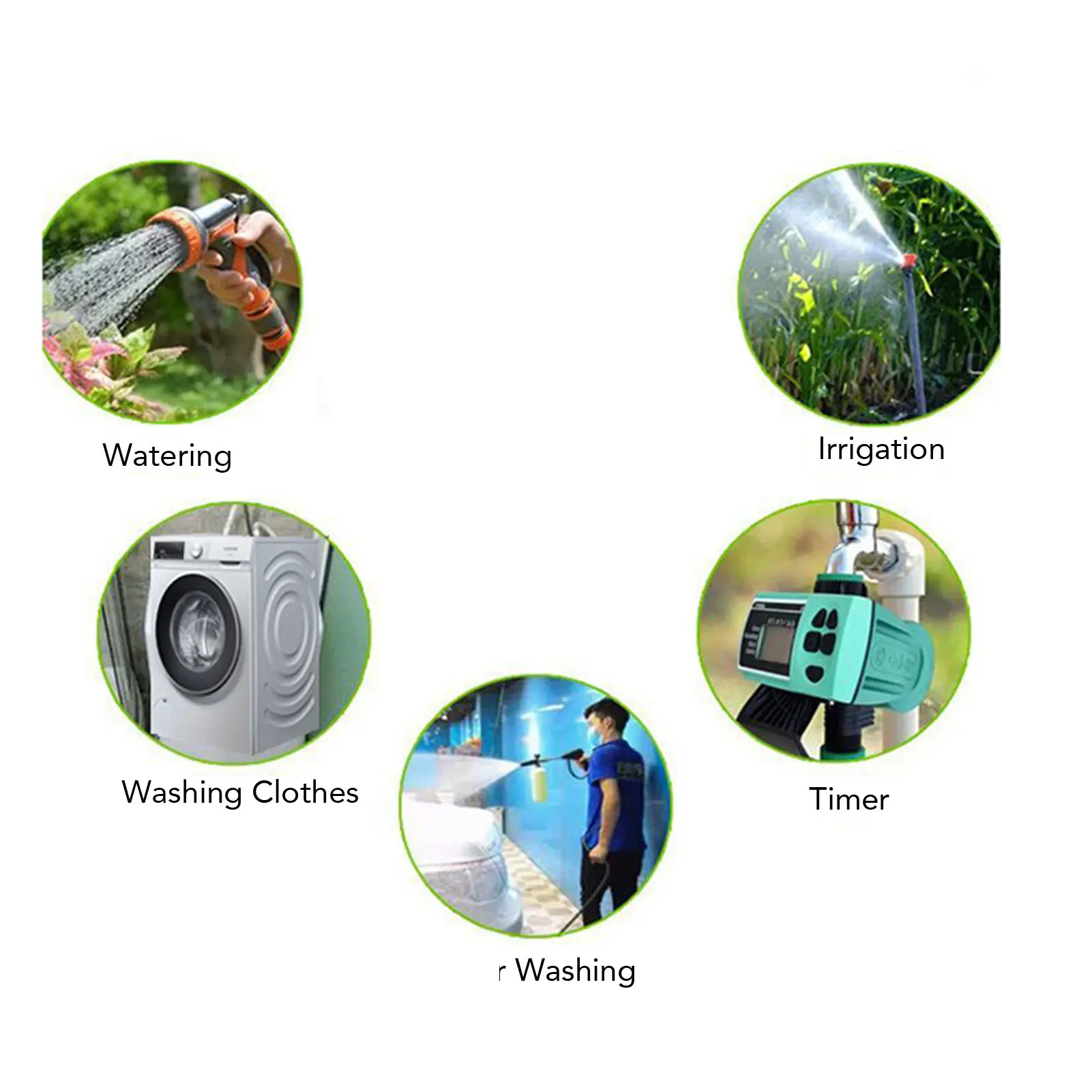 Outdoor Double Taps Water Faucet Double Independent Control Outside Spigot Faucet Wide Temperature Range Operating for Laundry