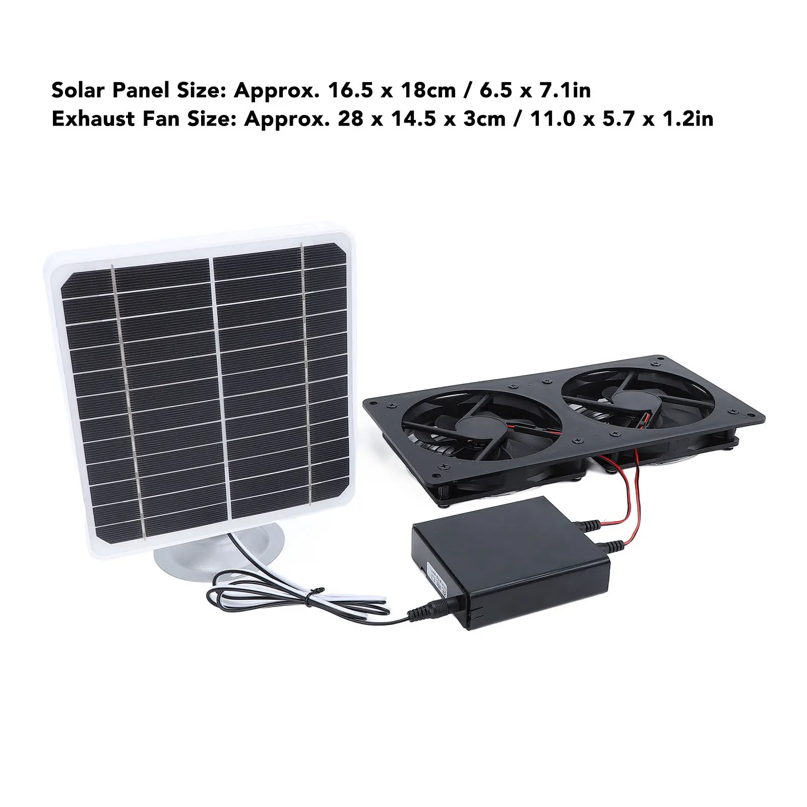Solar Exhaust Fan  Solar Powered Ventilation Fan 20W Easy Installation Stable IPX7 Waterproof for Pet House for Greenhouse