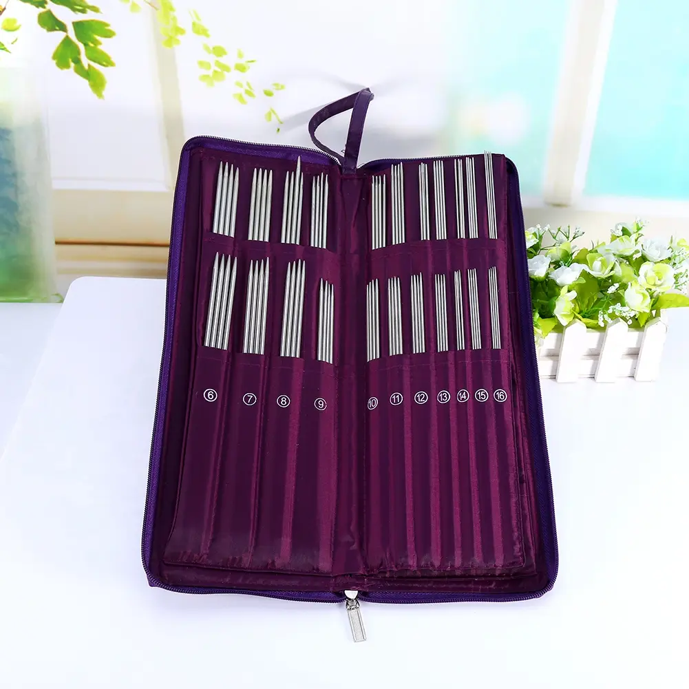 Knitting Tool Set Needle Tool Set Sewing Embroidery Tools Steel Straight Circular Knitting Needles Crochet Hook Weave Tool Set
