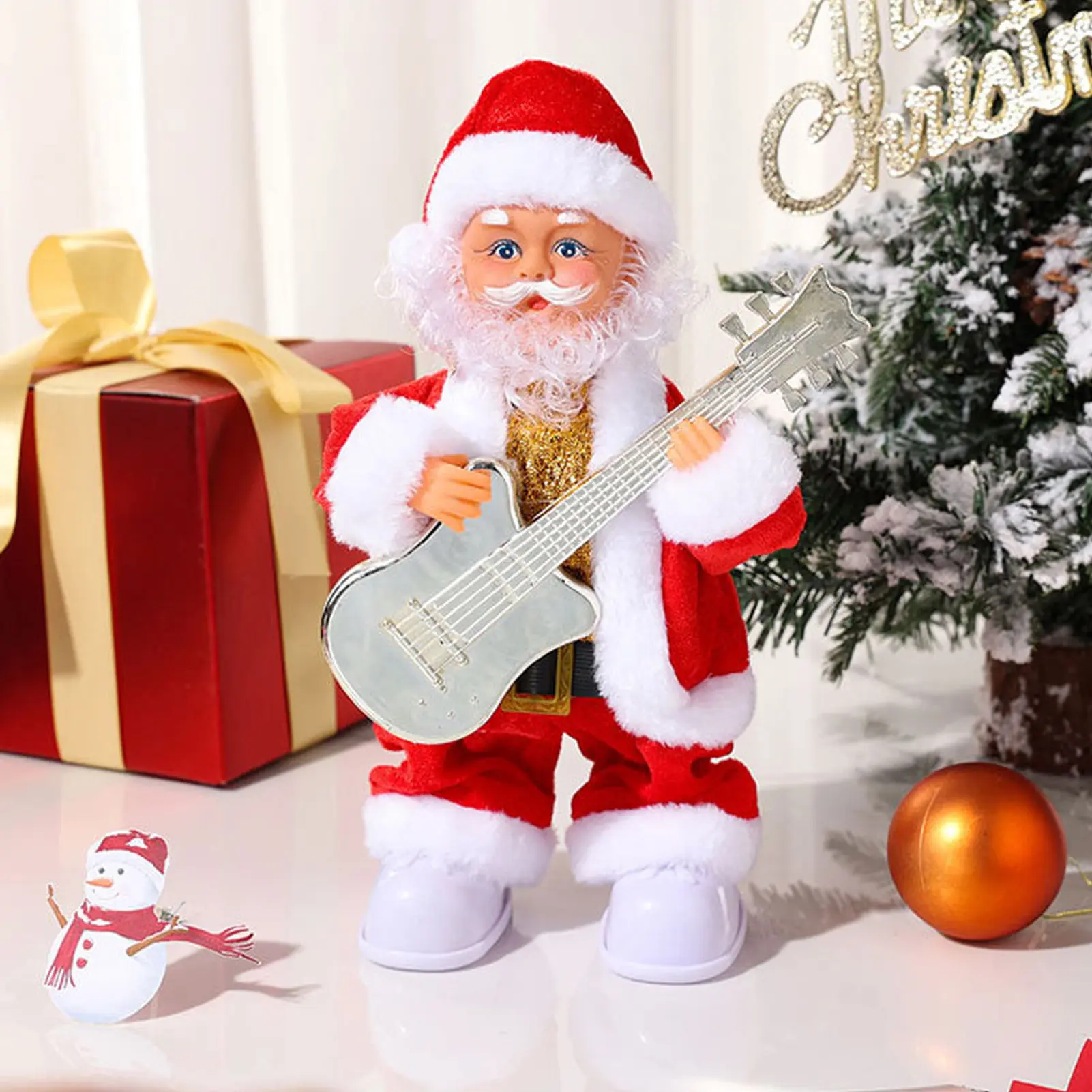 Christmas Ornament Guitar Playing Old Man Ornament Music Rocking Old Man Christmas Ornament Battery Operated Christmas Ornament