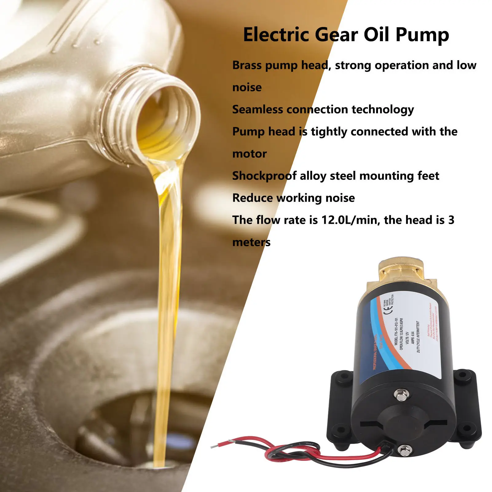 Electric Oil Pump Electric Oil Pump Gear Mini SelfPriming Oil Change Extractor Accessories 12.0L/min 3meter  Oil Change Pump