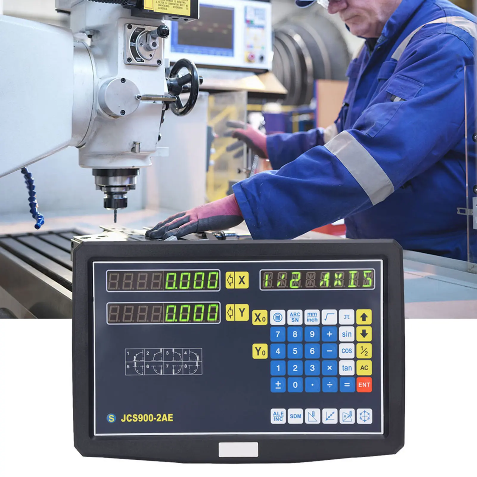 Milling Machine Scale Display JCS900-2AE Readout Scale Display 0~3020mm DC5V 1m/s TTL Industrial Grade Milling Machine Encoder