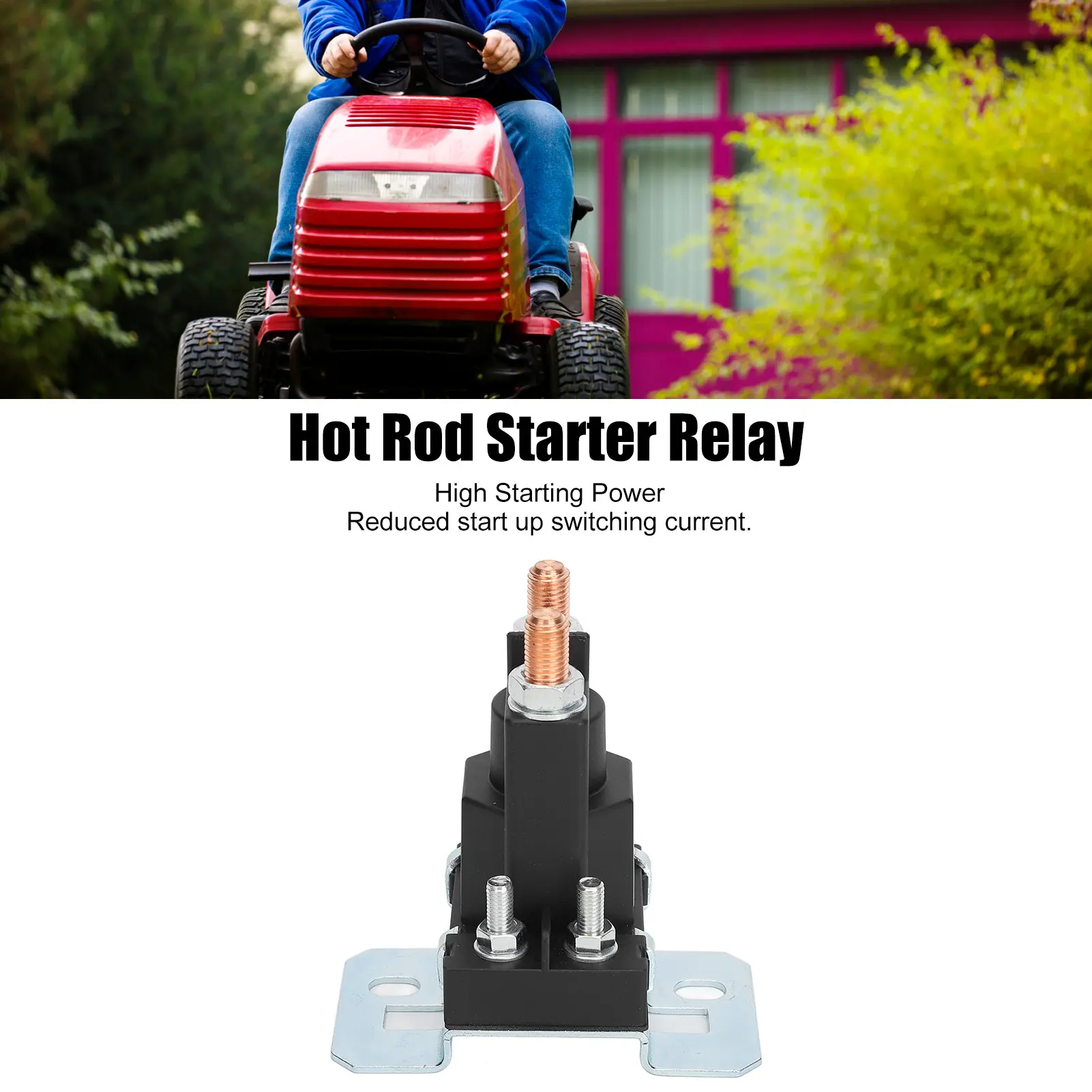 Hot Rod Starter Relay Starter Solenoid 100A Terminal Lawn Mower Starter Solenoid Replacement for Vehicles Starter Solenoid Relay