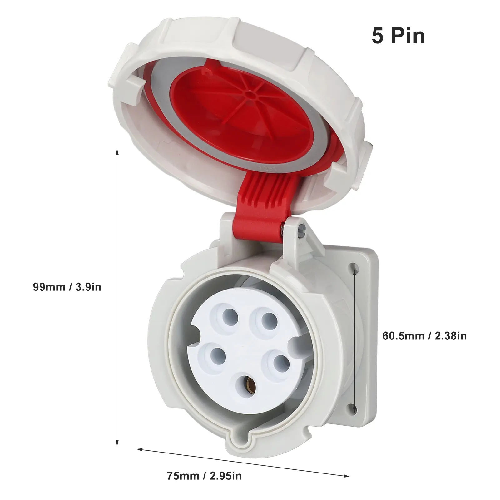 Industrial Socket Power Socket  PP Flame Retardant Housing IP67 Waterproof AC380‑415V for Camping Sports Shipbuilding