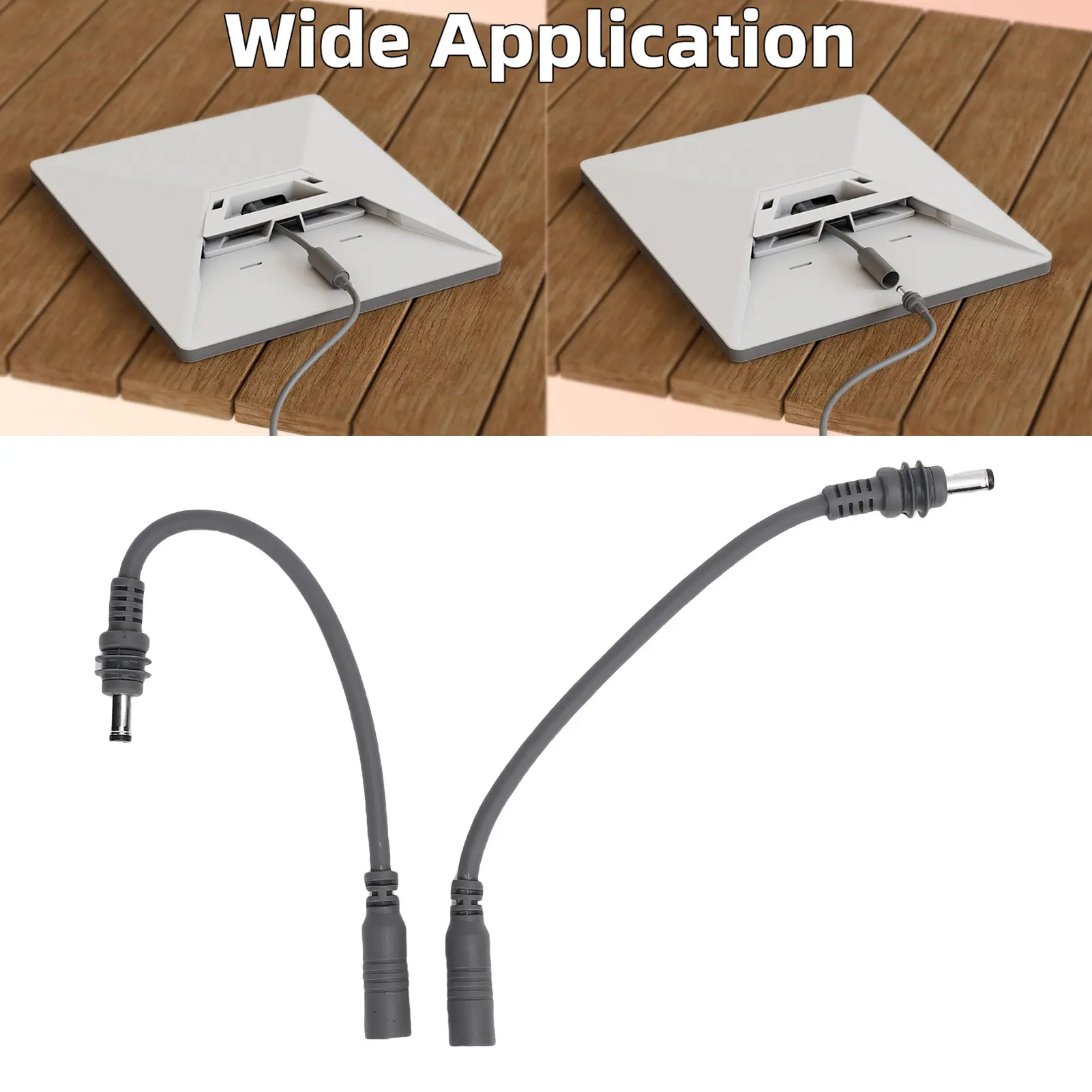 Power Adapter Cable PVC Outer Layer  Male To Female Cable 20cm Wide Compatibility Compact Portable for Satellite Device